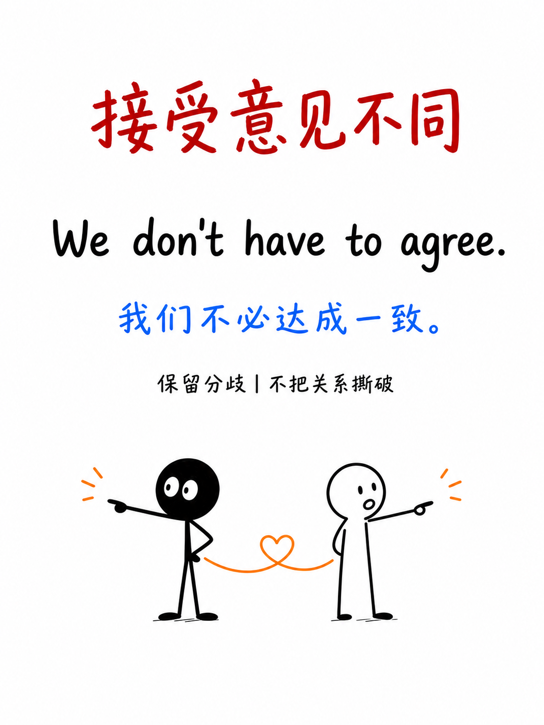 接受意见不同