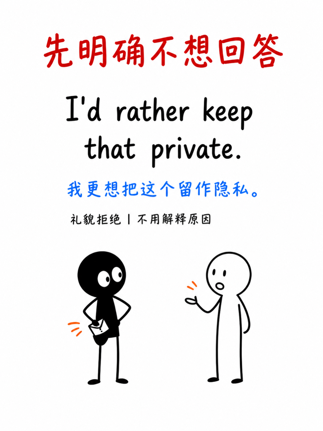先明确不想回答