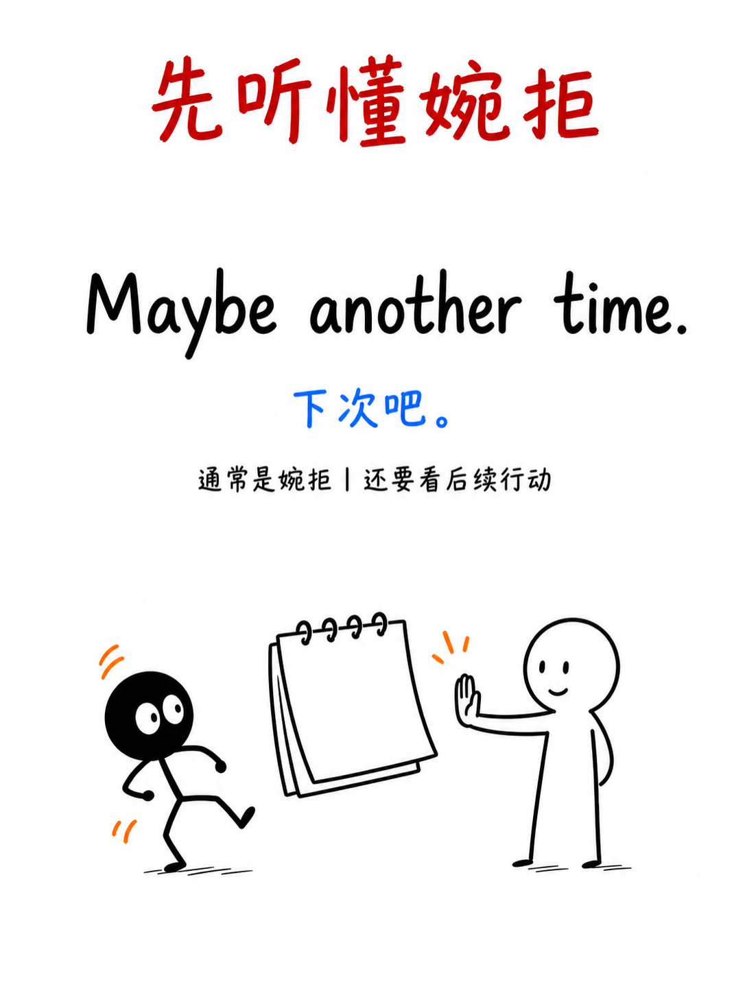 先听懂婉拒